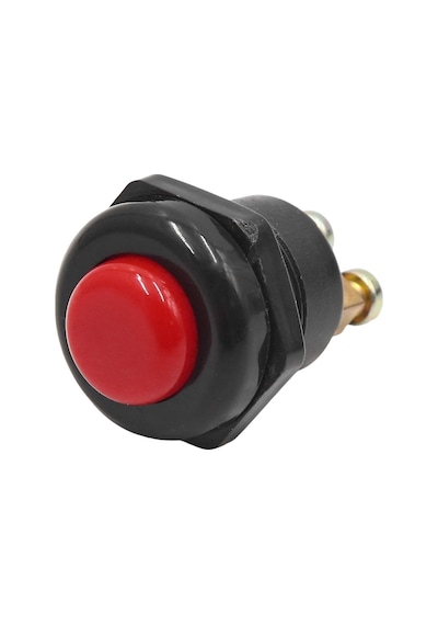 Ayt Ic-180a-1 Plastik 22 Mm Kırmızı Metal Marş Korna Butonu Bas Çek Buton Düğme 2 Pinli