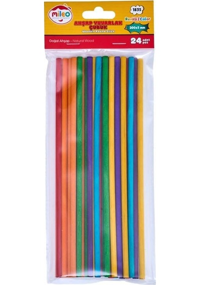 Mas Mileo Ahşap Çubuk Yuvarlak 5x200mm Renkli 1835