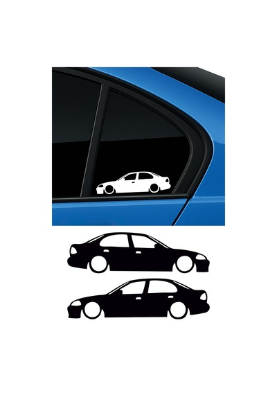 2 Adet Honda Civic Mk6 Basık Oto Sticker - Kelebek Cam Sticker 15x4 Cm