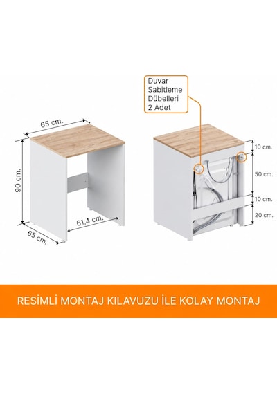 Aqua Bagno Urban Smartbox Çamaşır Makinesi Dolabı - Somono Meşe - Beyaz 50.03.01.02.01 Beyaz - Meşe Aqua Bagno Urban Smartbox Çamaşır Makinesi Dolabı - Somono Meşe - Beyaz 50.03.01.02.01 Beyaz - Meşe