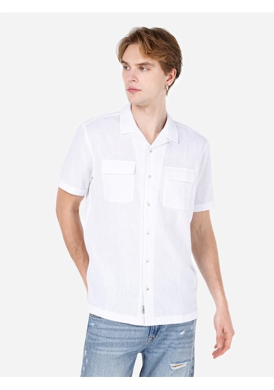 Colin's Colins Normal Kesim Shirt Yaka Cepli Beyaz Erkek Kısa Kol Gömlek Cl1068758 Cl1068758 Q1.v1 Wht Beyaz