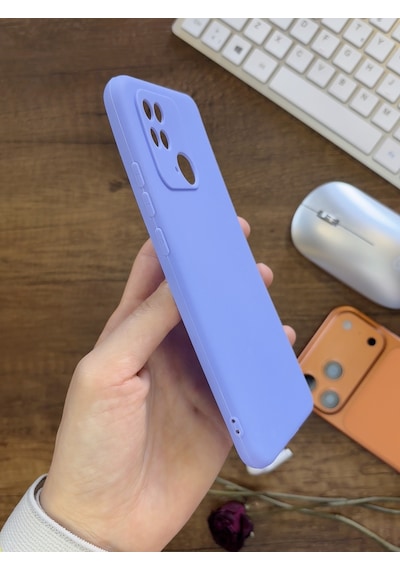 Redmi 10c / Poco C40 Uyumlu Kamera Korumalı Darbeye Dayanıklı Renk Atmayan Fab Silikon Kılıf Lila