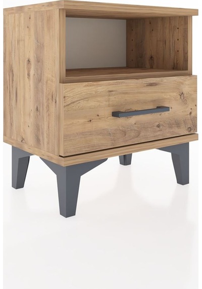 Arges Komodin Tek Raflı Tek Çekmeceli 44x30x48 Çam-çam Çam