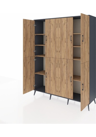 Hyperion Gardrop 8 Raflı 8 Kapaklı 176x44x221 Antrasit-çam Çam Hyperion Gardrop 8 Raflı 8 Kapaklı 176x44x221 Antrasit-çam Çam