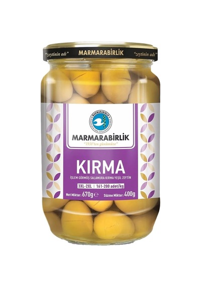 Marmarabirlik Yeşil Kırma Zeytin 400 Gr Cam 3xl-3xl X 2 Adet