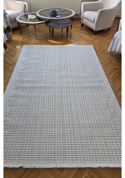 Elvey Home Monaco 220 Krem İskandinav Sisal Bukle Bohem Yumuşak Özel Ölçü Salon Koridor Mutfak Halı Yolluk 0220-krem