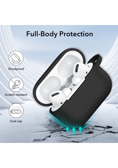 Apple AirPods Uyumlu Pro / Pro 2 Bounce Carrying Kılıf Siyah