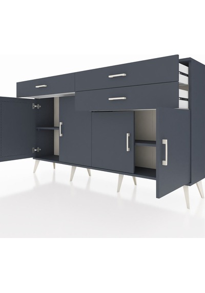Arges Konsol 2 Raflı 3 Çekmeceli 4 Kapaklı 176x30x99 Antrasit-ant Antrasit-antrasit Arges Konsol 2 Raflı 3 Çekmeceli 4 Kapaklı 176x30x99 Antrasit-ant Antrasit-antrasit
