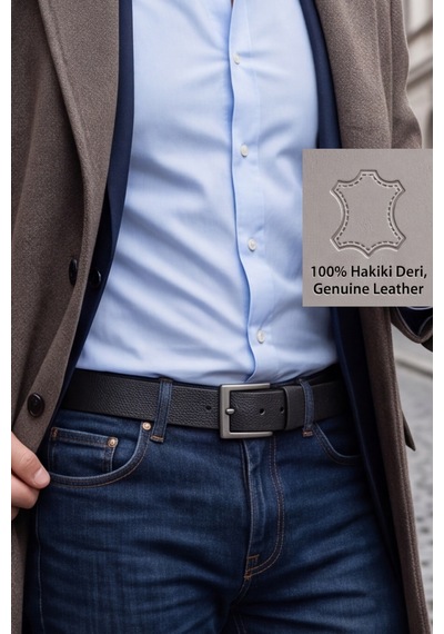 Titan Belt- %100 Hakiki Deri Tek Parça 4 Cm Erkek Kemer Siyah