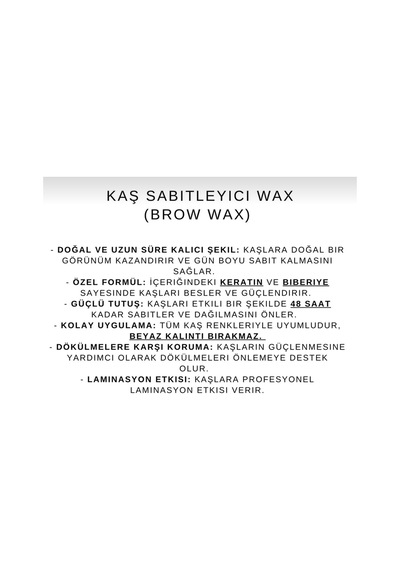 Limes Profesyonel Kaş Sabitleyici Ve Şekillendirici Wax 50 Ml + Fırça Uzun Süre Kalıcı Kaş Jeli Wax 0