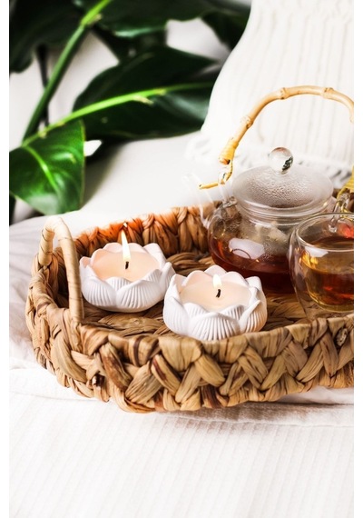 Bernami Mumluk Şamdanpinterest 2 Adet Beyaz Gül Model Mumlu Mumluk Diğer
