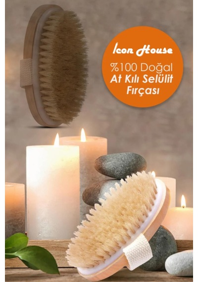 %100 Doğal Selülit Karşıtı At Kılı Selülit Fırçası At Kılı Fırçası Cilt Temizleme Ve Sıkılaştırıcı
