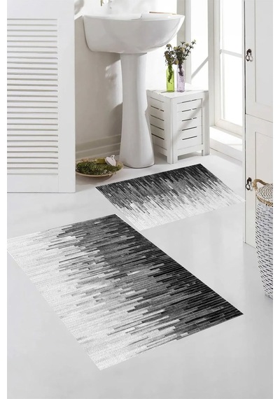 Eliana Home Dijital Baskı 2'li Banyo Paspas Takımı Lna5-sm03 100x60 Ve 60x50 Cm Siyah