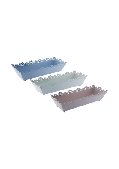 Mutluadim 12X31Cm Metal Tepsi Saksı Dikdörtgen Sepet