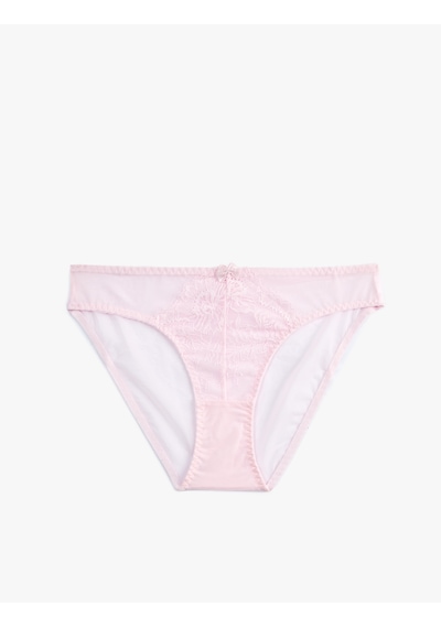 Koton Dantel Detaylı Rahat Kalıp Brief Külot Pembe 6slk30142mk Gül