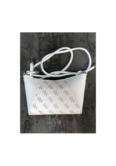 Names Bag Kadın Lüks Tasarım Monogram Desenli Çapraz Askılı Baget Çanta El Ve Omuz Çantası Beyaz
