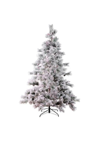Karaca New Year Yılbaşı Karlı Kozalak ve Çiçekli Çam Ağacı 1030 Dal 210 cm