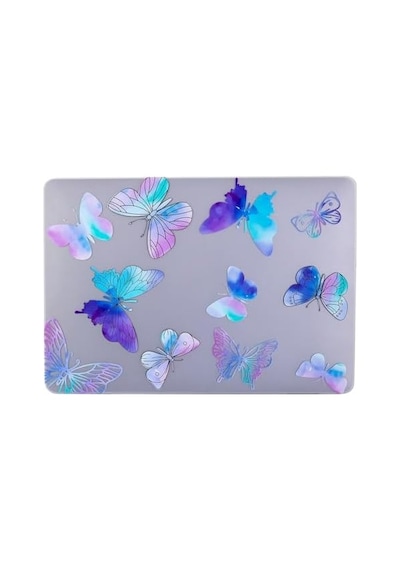 Macbook Air 13.6 İnç Papatya Desenli Kılıf A2681 A3113 A3240 A3449 M2 M3 M4 M5 Uyumlu Sert Kapak Hard Case Mor
