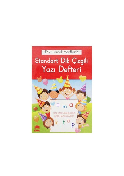 Ema 17x24 Kılavuz Dik Çizgili Güzel Yazı Defteri- 12 Adet Çeşitli Renk Ve Desen