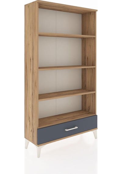 Arges Dolap 4 Raflı Tek Çekmeceli 88x30x163 Çam-antrasit Atlas Çam