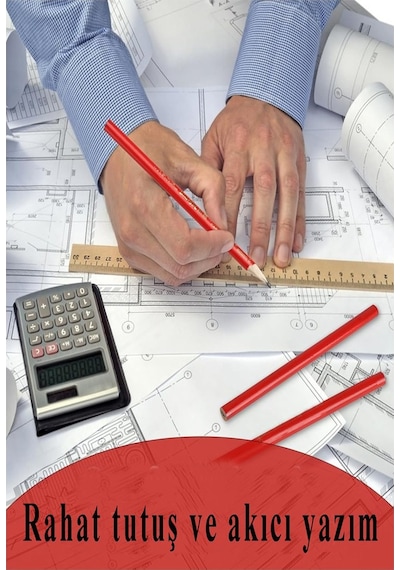 Marangoz Kalem Kırmızı Oval 6 Adet 1 Paket Kalın Oval Marangoz İnşaat Kalemi Aşap Beton İşaretleme Kalemi Kalın Kalem