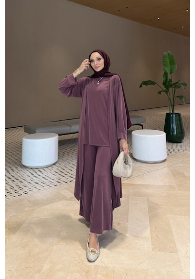Riella Butik Luvena Oysho Tesettür Takım Mor