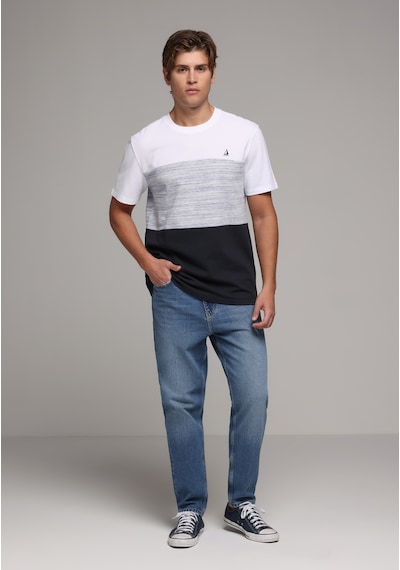 Colin's Colins Regular Fit Yuvarlak Yaka Çizgili Erkek Lacivert Kısa Kol Tişört Cl1080515 Q1.v2 Nav
