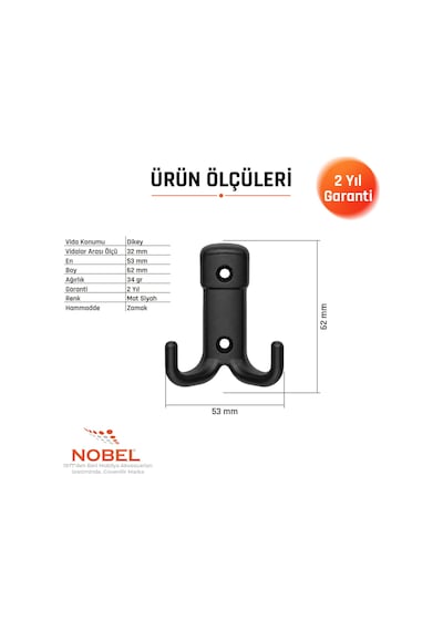Kare Askı, Metal Vestiyer Askısı, Matsiyah, Duvar Ve Dolap Askılığı 5'li Set Vidalı Matsi Yah