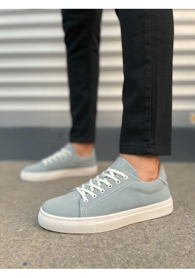 Jy122 Mode Bağcıklı Süet Erkek Günlük Sneaker Ayakkabı Sbt - Mavi Mavi