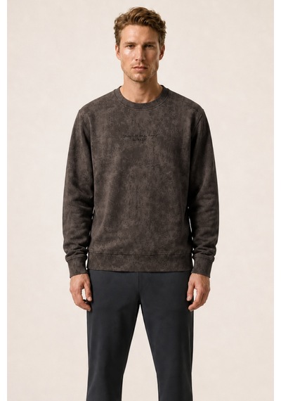 Redline Rummi Desenli Kışlık Yeni Sezon Erkek Regular Fit Sweatshirt Kahve