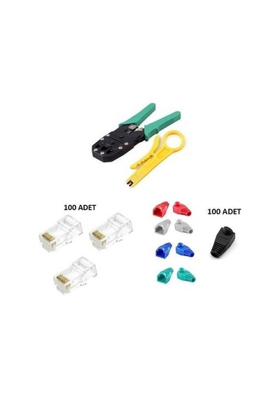 Network Set Cat5 Rj45+Cover+Rj45 Sıkma Pensesi+Kablo Soyucu