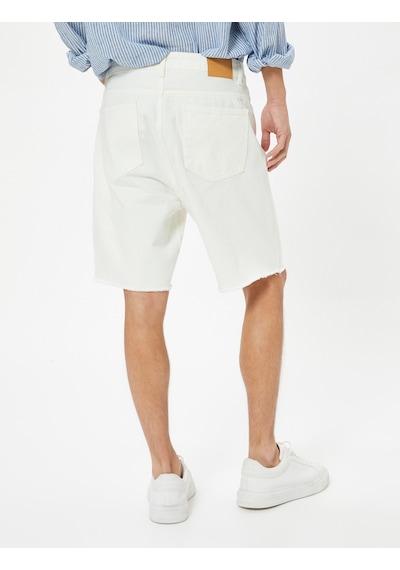 Koton Slim Fit Kot Şort Bermuda Cep Detaylı Pamuklu Ekru 4sam40054ıd Ekru Koton Slim Fit Kot Şort Bermuda Cep Detaylı Pamuklu Ekru 4sam40054ıd Ekru