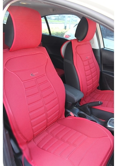 Renault Captur Uyumlu Lüx Oto Koltuk Minderi Ön Arka 5'li Set Kırmızı Fs