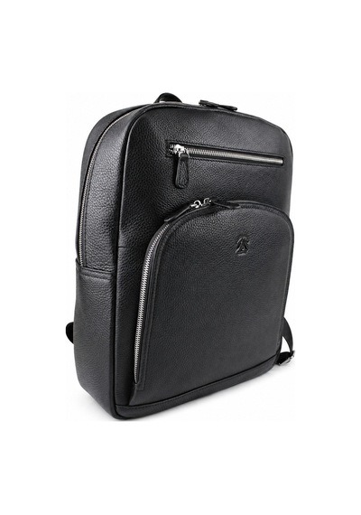 Alphaclub Bag Erkek Siyah Hakiki Deri Laptop Bölmeli Çok Fermuarlı Sırt Ve Laptop Çantası