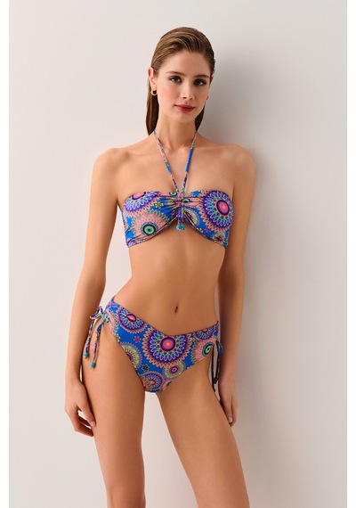 Suwen Mandala Yanı Büzgülü Bikini Alt Sb25415995995 Renkli Desenli