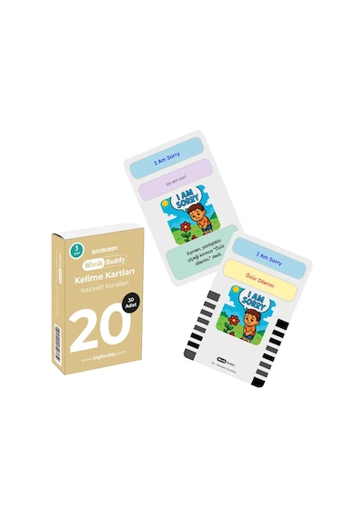 Bigibuddy WordsBuddy Çocuklar İçin Türkçe İngilizce Aile ve Sosyal Çevre Paketi 90 Kart 3'lü Set (Cihaz Hariç)