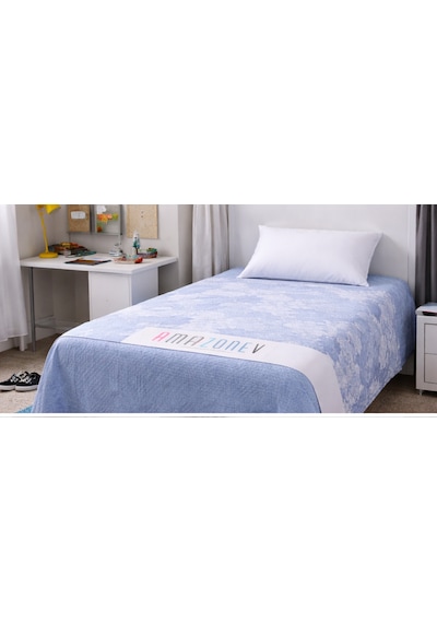 Amazon Ev Pamuk Dokuma Tek Kişilik Pike 160 240 Cm Deniz-mavi A21