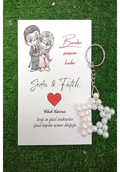 15 Adet Şıpsevdi İnci Yıldız Anahtarlık - Kına Hediyesi - Nikah