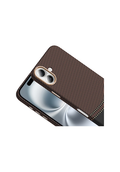 Apple Uyumlu iPhone 16 Plus Kılıf M-safe Şarj Özellikli Karbon Fiber Görünümlü Zore Gros Kapak Siyah