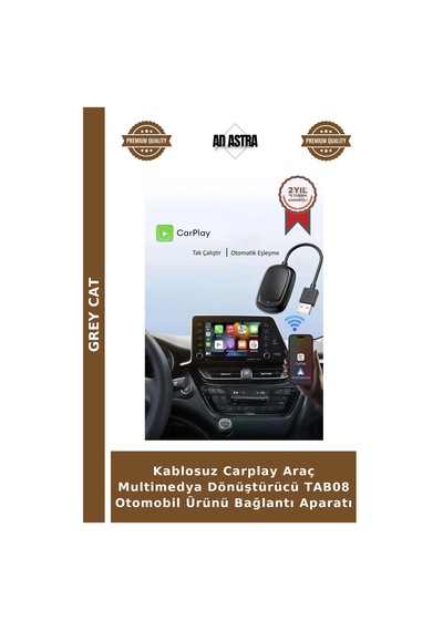 Kablosuz Carplay Araç Multimedya Dönüştürücü Tab08 Otomobil Ürünü Bağlantı Aparatı Diğer
