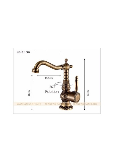 Banyo Lavabo Bataryası Antik Renk Desenli Kısa Model