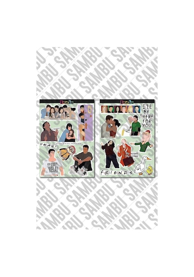 Lexroo Friends Temalı Sticker Etiket Seti 2 - Laptop Notebook Telefon