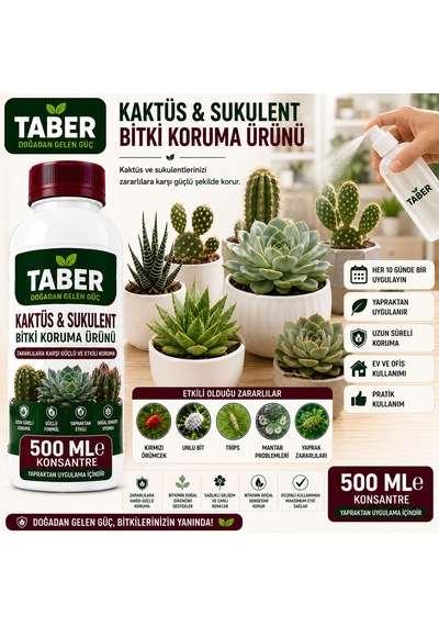 Taber Kaktüs & Sukulent Bitki Bakım Ürünü 500 Ml Konsantre Kaktüs Ve Sukulentler İçin Yapraktan Uygulama Diğer