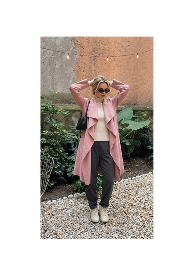 Lila Mare Tekstil Pudra Kaşe Kap Kaban Pembe Pembe