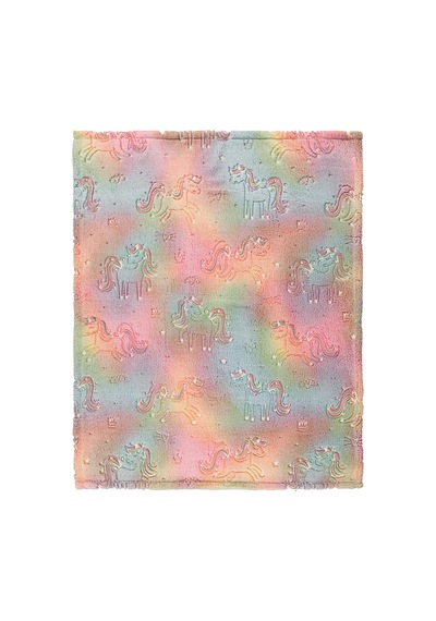 Civil Baby Tek Boynuzlu At Baskılı 90x110 Cm Battaniye - Pembe