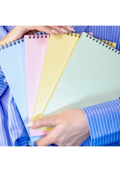 Dream Notes Üst Spiralli 4 Farklı Renk Çizgili A5 Defter Seti Sarı - Mavi - Pembe - Yeşil