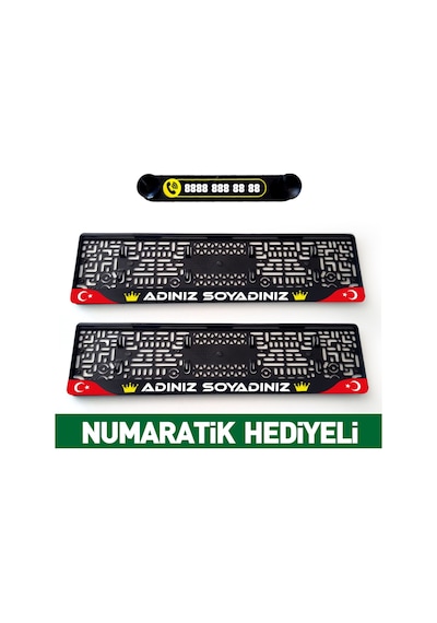 Kişiye Özel Plakalık 2 Adet + Numaratik Numaratör