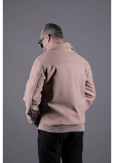 Ohepmoda Torba Cepli Ribanalı Erkek Kaşe Kaban Mont Camel