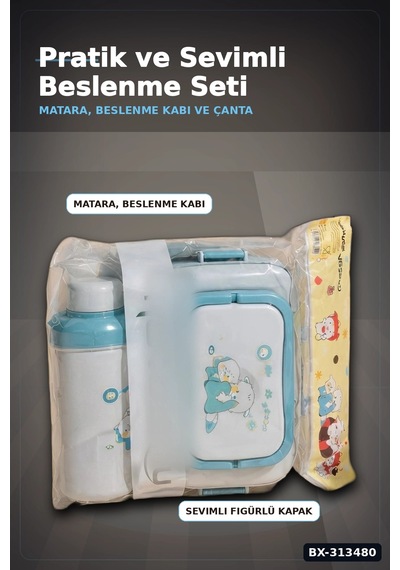 Bpa Icerikli Sızdırmaz Matara Ve Beslenme Kabi Seti - 3 Parca, Cocuk Okul Cantasi Hediyesi Bx-313480 Diğer