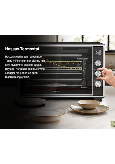 Tecna MF 5010 B 50 L Beyaz Buhar Destekli Mini Fırın